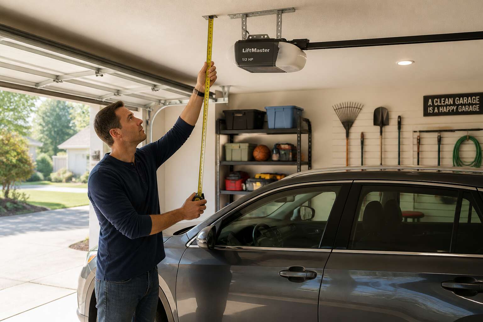 garage door motor height
