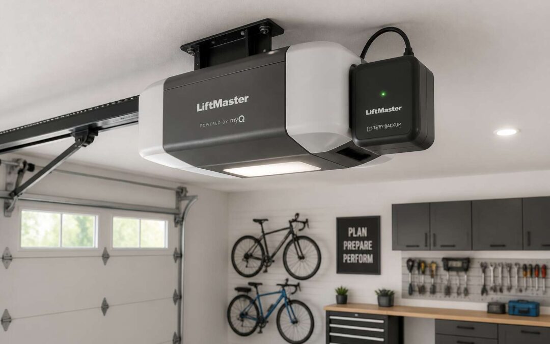 Garage door motor battery backup keeps you secure during power outages.